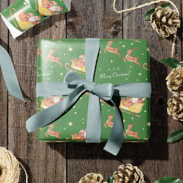 Niedlich Watercolor Weihnachtsmann Weihnachten Geschenkpapier