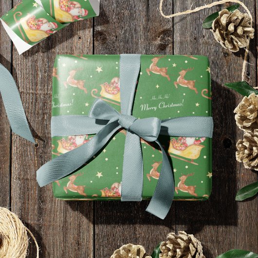 Niedlich Watercolor Weihnachtsmann Weihnachten Geschenkpapier