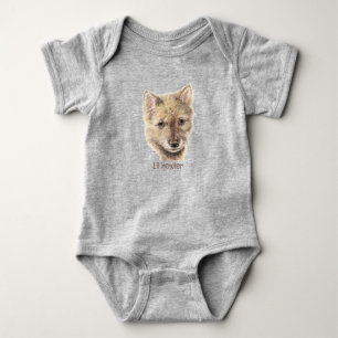 Niedlich Watercolor Wolf Cub Pup Woodland Lil Howl Baby Strampler