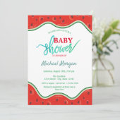 Niedlich Watermelon Babydusche Einladung (Stehend Vorderseite)