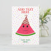 Niedlich Watermelon Geburtstag Einladung (Stehend Vorderseite)