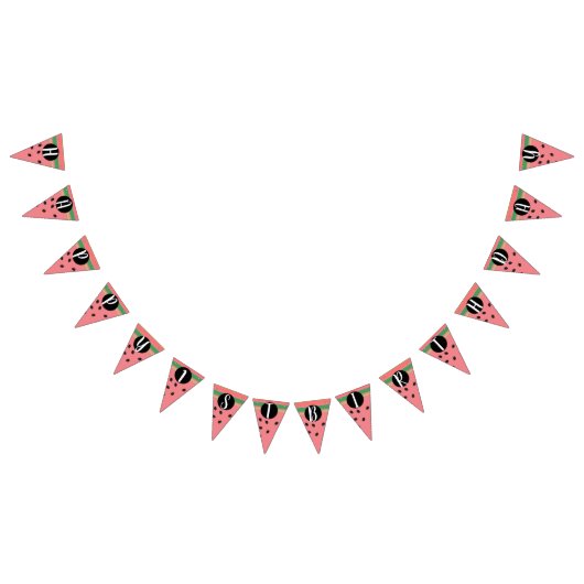 Niedlich Watermelon Happy First Birthday Wimpelkette (Alle)