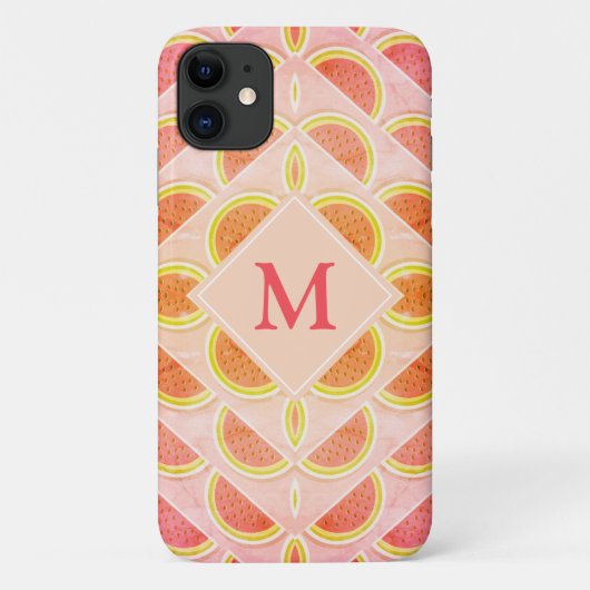 Niedlich WATERMELON Kaleidoscope MONOGRAM Case-Mate iPhone Hülle (Rückseite)