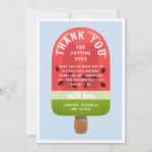 Niedlich Watermelon Popsicle Erster Geburtstag Dankeskarte (Vorderseite)
