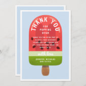 Niedlich Watermelon Popsicle Erster Geburtstag Dankeskarte (Vorne/Hinten)