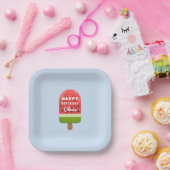 Niedlich Watermelon Popsicle Happy Birthday Pappteller (Party)