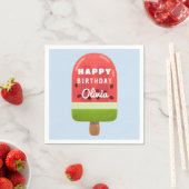 Niedlich Watermelon Popsicle Happy Birthday Serviette (Beispiel)