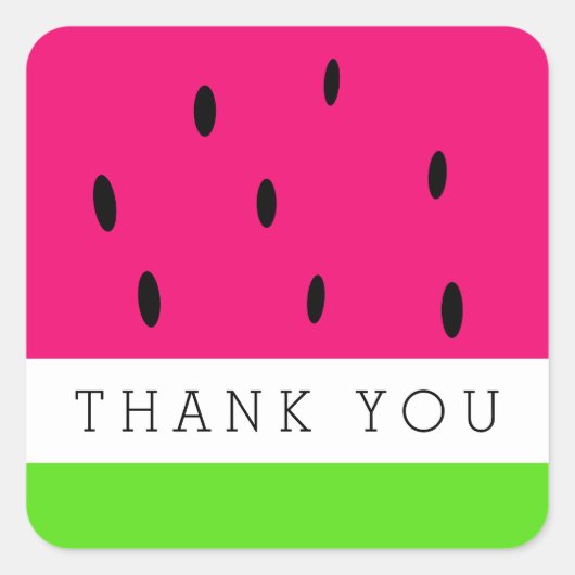 Niedlich Watermelon Vielen Dank Quadratischer Aufkleber (Vorderseite)