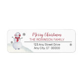 Niedlich Waving Snowman Frohe Weihnachtsfamilie (Vorne)