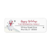 Niedlich Waving Snowman Happy Holidays Family (Vorne)