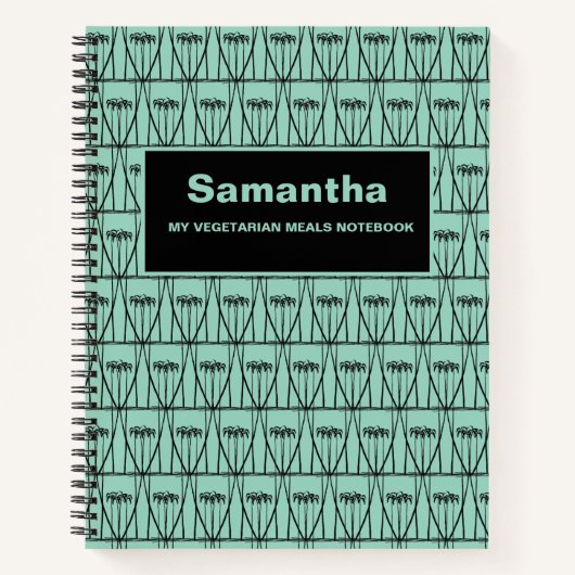 Niedlich, weich grün, Silhouette Vegetarisches Ess Notizblock (Vorderseite)