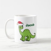 Niedlich Weihnachten Dinosaurier Santa Personalisi Kaffeetasse (Links)