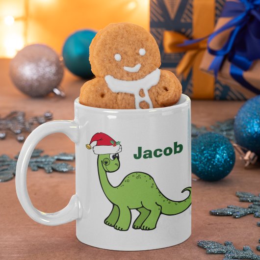 Niedlich Weihnachten Dinosaurier Santa Personalisi Kaffeetasse