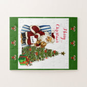 Niedlich Weihnachten Personalisierter Vintager Wei Puzzle (Horizontal)