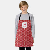 Niedlich Weihnachten Rot Mit Monogramm Einfache Sc Schürze (Getragen)