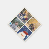 Niedlich Weihnachten Weihnachtsfamilie Fotocollage Serviette (Ecke)