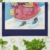 Niedlich Weihnachten, Weihnachtsmann mit Kätzchen  Handtuch (Gefaltet)