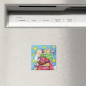 Niedlich Weihnachten, Weihnachtsmann mit Kätzchen Magnet (In Situ (Geschirrspüler))