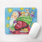 Niedlich Weihnachten, Weihnachtsmann mit Kätzchen  Mousepad (Mit Mouse)