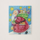 Niedlich Weihnachten, Weihnachtsmann mit Kätzchen  Puzzle (Vertikal)