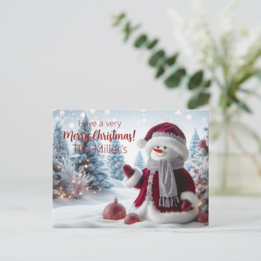 Niedlich Weihnachten Weihnachtsmann Personalisiert Postkarte (Stehend Vorderseite)