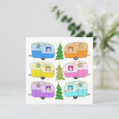 Niedlich Weihnachts Retro RV Anhänger Weihnachten  (Stehend Vorderseite)