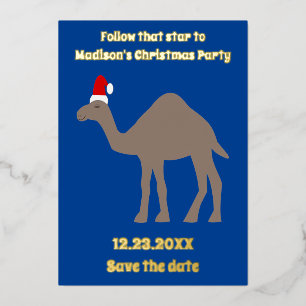 Niedlich WeihnachtsCamel Custom Save the Date Folien Feiertagskarte