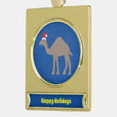 Niedlich Weihnachtskamel Custom Banner-Ornament Gold (Links)