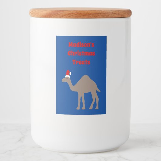 Niedlich Weihnachtskamel Custom Lebensmitteletikett (Vorderseite)