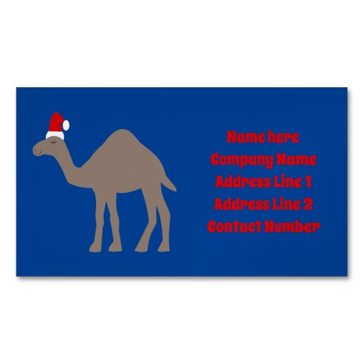 Niedlich Weihnachtskamel Custom Magnetische Visitenkarte (Vorderseite)