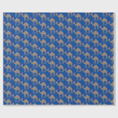 Niedlich Weihnachtskamel Gemustert Geschenkpapier (Flach)