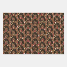 Niedlich Weihnachtswrapping Paper Black Girl Geschenkpapier Set