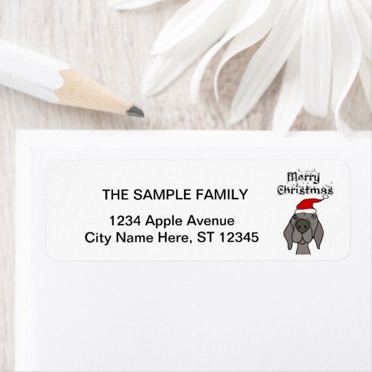 Niedlich Weimaraner Hund frohe Weihnachten (Insitu)