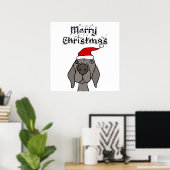 Niedlich Weimaraner Hund frohe Weihnachten Poster (Heimbüro)