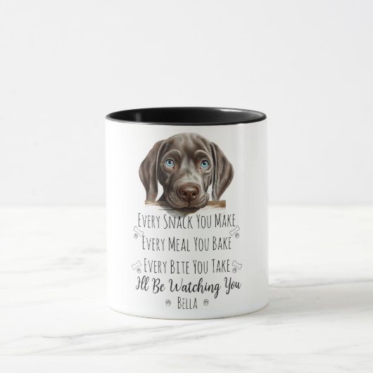 Niedlich Weimaraner Hund Funny Custom Tasse (Zentrum)