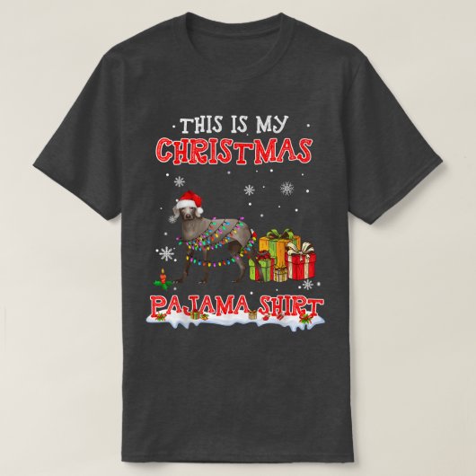 Niedlich Weimaraner über Schnee Weihnachten Pajama T-Shirt (Design vorne)