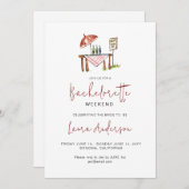 Niedlich Weinverkostung Bachelorette Einladung (Vorne/Hinten)