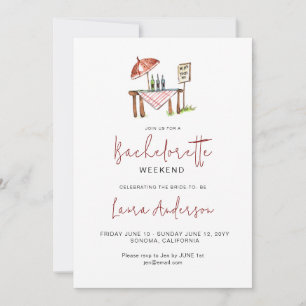 Niedlich Weinverkostung Bachelorette Einladung