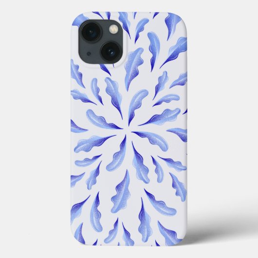 niedlich-weiß-blaue Blätter Blume Case-Mate iPhone Hülle (Rückseite)