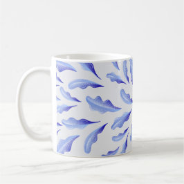 niedlich-weiß-blaue Blätter Blume Kaffeetasse