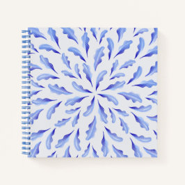 niedlich-weiß-blaue Blätter Blume Notizblock