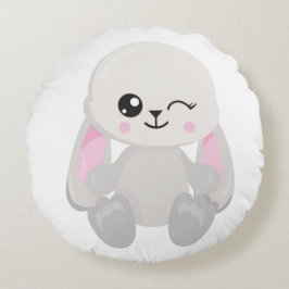 NIEDLICH WEISS LOP OARED BUNNY FRONT & BACK RUNDES KISSEN