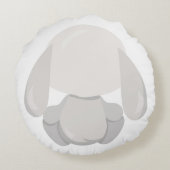NIEDLICH WEISS LOP OARED BUNNY FRONT & BACK RUNDES KISSEN (Rückseite)