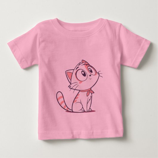 Niedlich Weiß & Pink Kitten - Baby T - Shirt (Vorderseite)