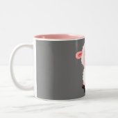 Niedlich Weiß und rosa einsam Schafe Zweifarbige Tasse (Links)