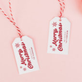 Niedlich Weiß und Rot frohe Weihnachten Geschenkanhänger