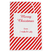 Niedlich, weiß und rot gestreift mittlere geschenktüte (Vorderseite)