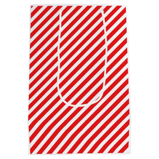 Niedlich, weiß und rot gestreift mittlere geschenktüte (Rückseite)
