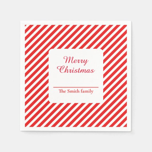 Niedlich, weiß und rot gestreift serviette (Vorderseite)