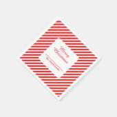 Niedlich, weiß und rot gestreift serviette (Ecke)